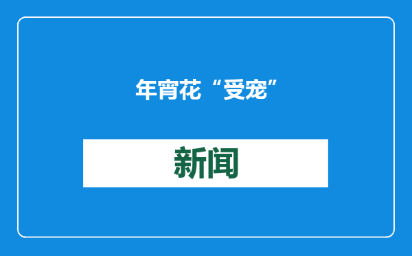 年宵花“受宠”