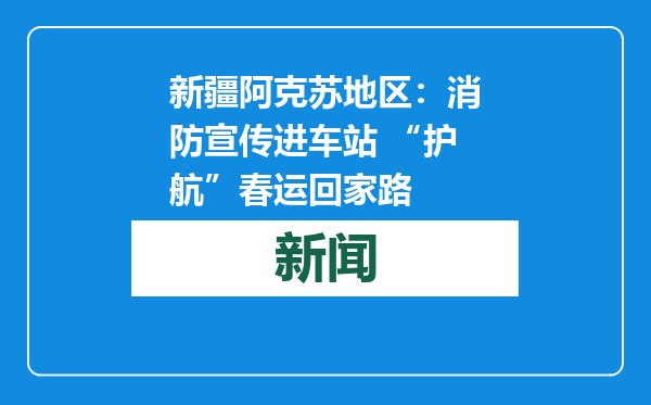 新疆阿克苏地区：消防宣传进车站 “护航”春运回家路
