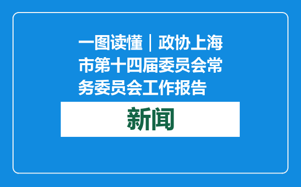 一图读懂｜政协上海市第十四届委员会常务委员会工作报告