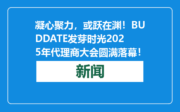 凝心聚力，或跃在渊！BUDDATE发芽时光2025年代理商大会圆满落幕！