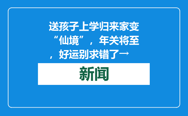 送孩子上学归来家变“仙境”，年关将至，好运别求错了→