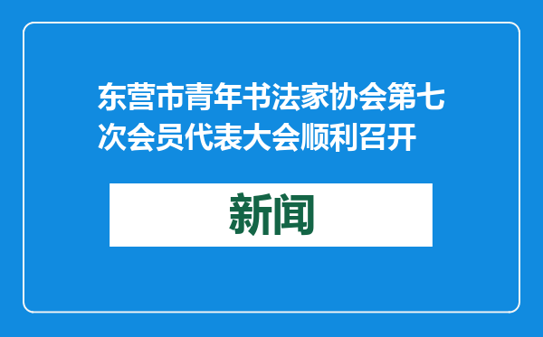 东营市青年书法家协会第七次会员代表大会顺利召开