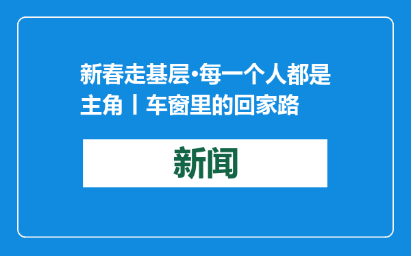 新春走基层·每一个人都是主角丨车窗里的回家路