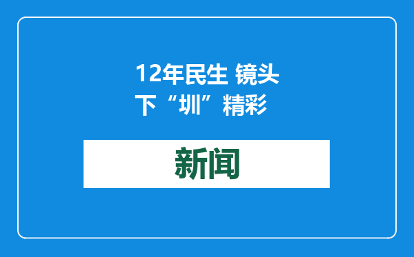12年民生 镜头下“圳”精彩