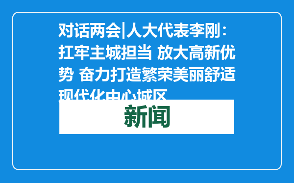 对话两会|人大代表李刚：扛牢主城担当 放大高新优势 奋力打造繁荣美丽舒适现代化中心城区