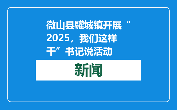 微山县驩城镇开展“2025，我们这样干”书记说活动
