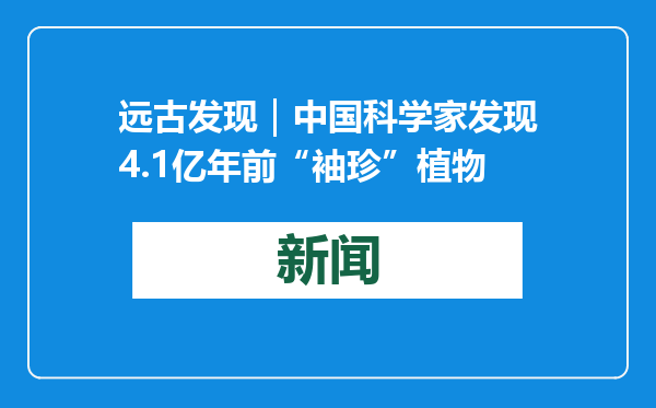 远古发现｜中国科学家发现4.1亿年前“袖珍”植物