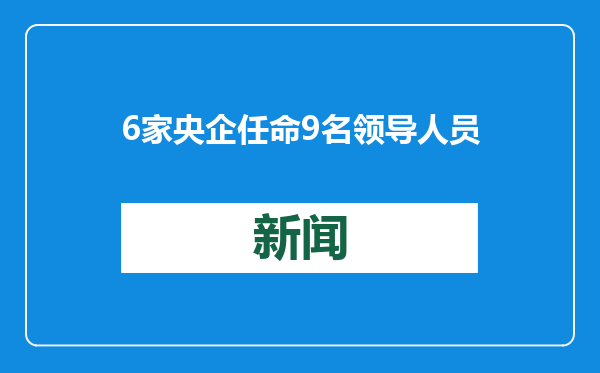 6家央企任命9名领导人员