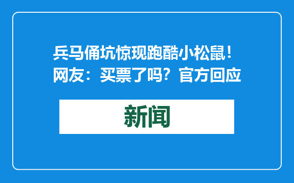 兵马俑坑惊现跑酷小松鼠！网友：买票了吗？官方回应