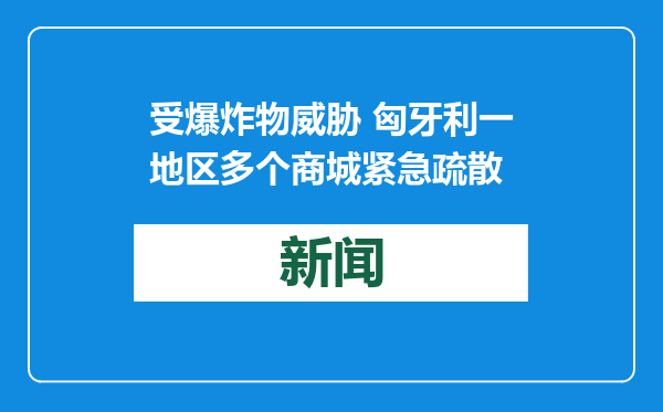受爆炸物威胁 匈牙利一地区多个商城紧急疏散