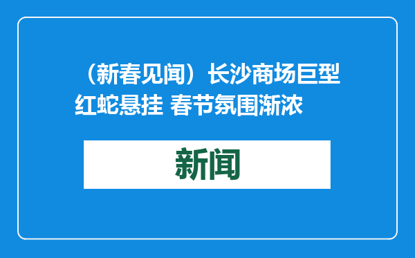 （新春见闻）长沙商场巨型红蛇悬挂 春节氛围渐浓