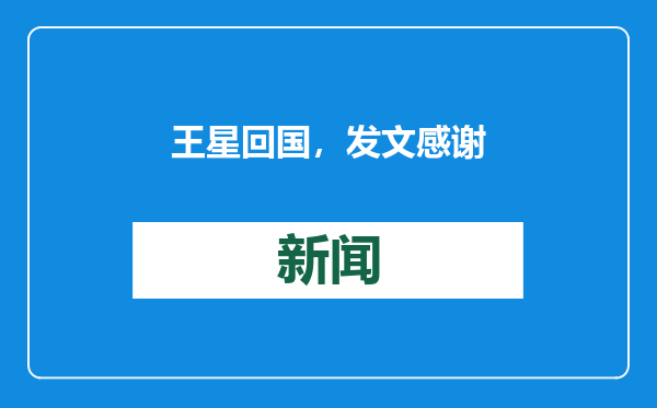 王星回国，发文感谢