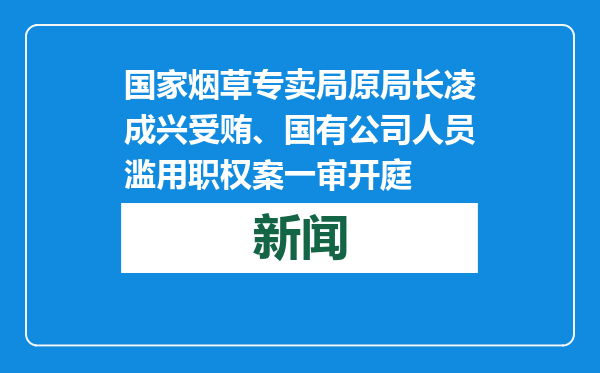 国家烟草专卖局原局长凌成兴受贿、国有公司人员滥用职权案一审开庭