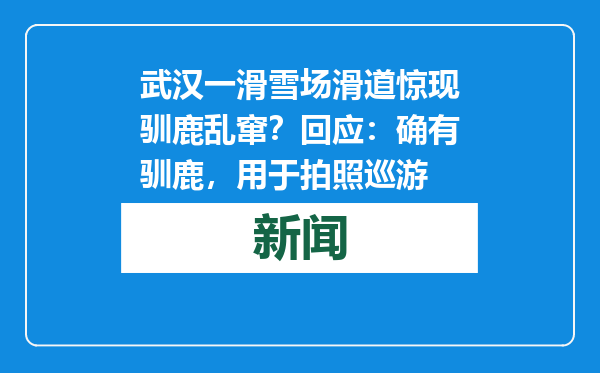 武汉一滑雪场滑道惊现驯鹿乱窜？回应：确有驯鹿，用于拍照巡游
