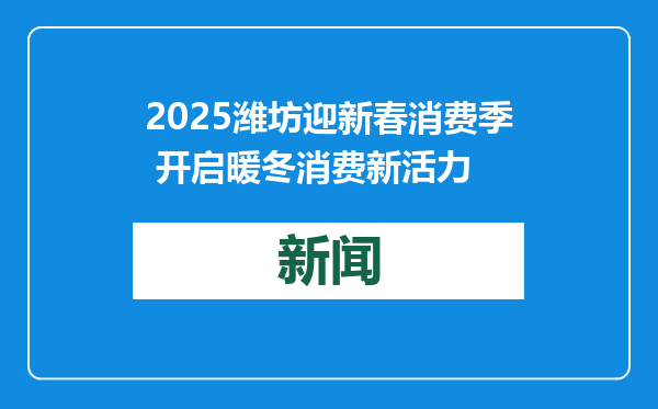 2025潍坊迎新春消费季 开启暖冬消费新活力