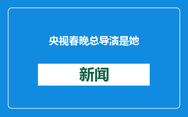 央视春晚总导演是她