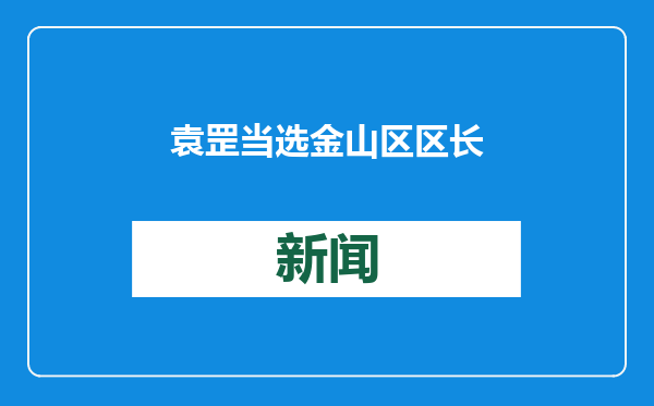 袁罡当选金山区区长