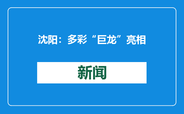 沈阳：多彩“巨龙”亮相