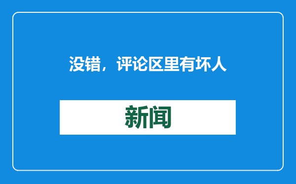 没错，评论区里有坏人