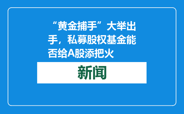 “黄金捕手”大举出手，私募股权基金能否给A股添把火