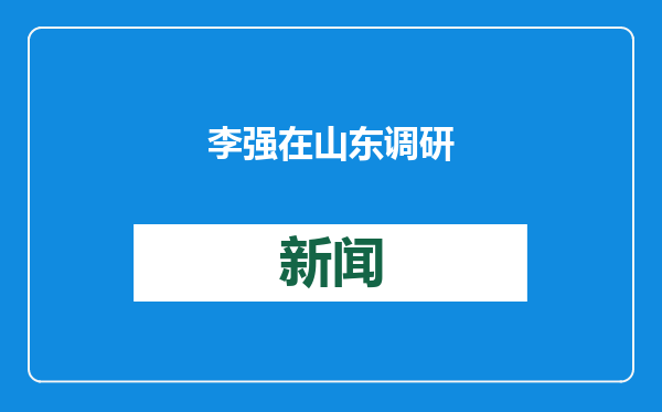 李强在山东调研