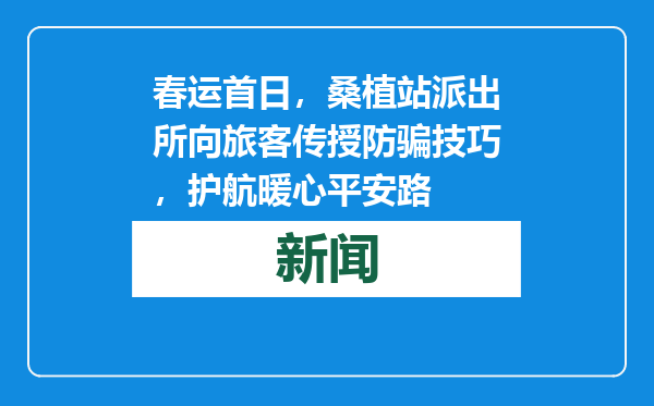 春运首日，桑植站派出所向旅客传授防骗技巧，护航暖心平安路