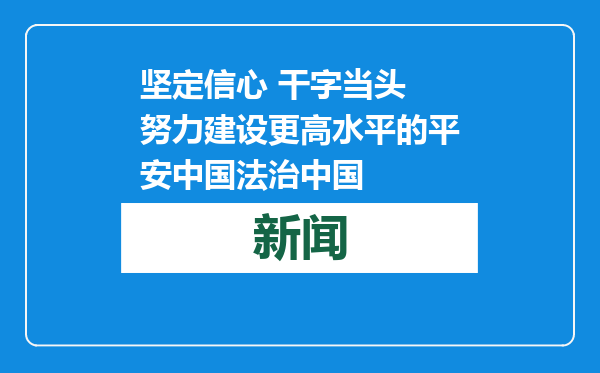坚定信心 干字当头 努力建设更高水平的平安中国法治中国