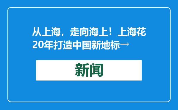 从上海，走向海上！上海花20年打造中国新地标→