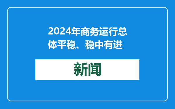 2024年商务运行总体平稳、稳中有进