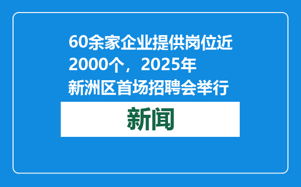 60余家企业提供岗位近2000个，2025年新洲区首场招聘会举行