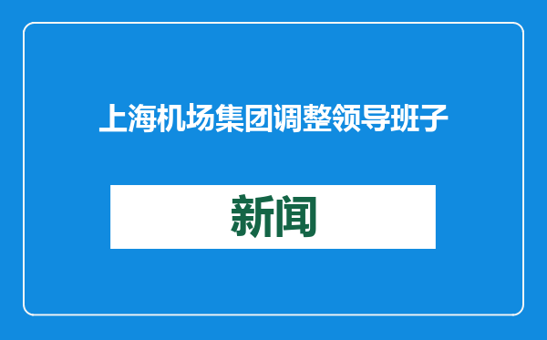 上海机场集团调整领导班子