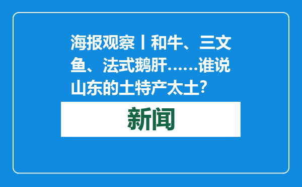 海报观察丨和牛、三文鱼、法式鹅肝……谁说山东的土特产太土？