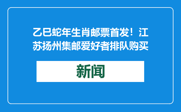 乙巳蛇年生肖邮票首发！江苏扬州集邮爱好者排队购买