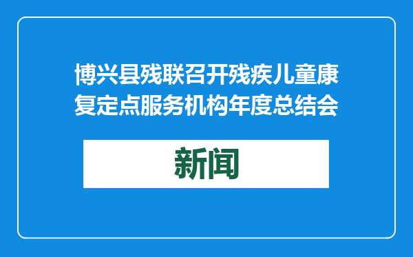 博兴县残联召开残疾儿童康复定点服务机构年度总结会