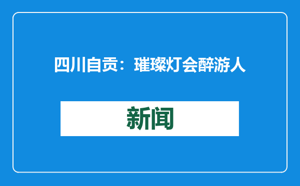 四川自贡：璀璨灯会醉游人