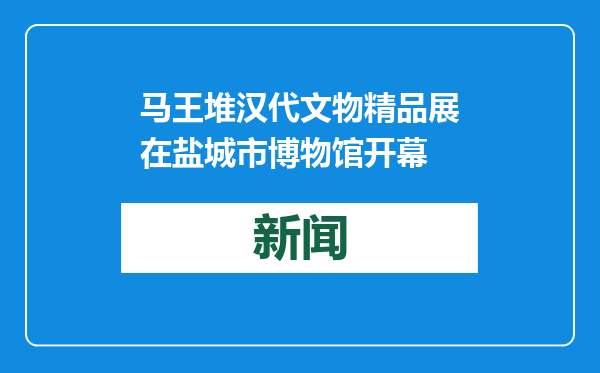 马王堆汉代文物精品展在盐城市博物馆开幕