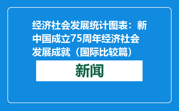 经济社会发展统计图表：新中国成立75周年经济社会发展成就（国际比较篇）