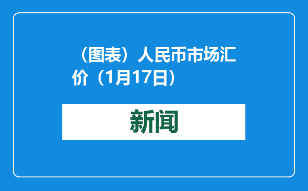 （图表）人民币市场汇价（1月17日）