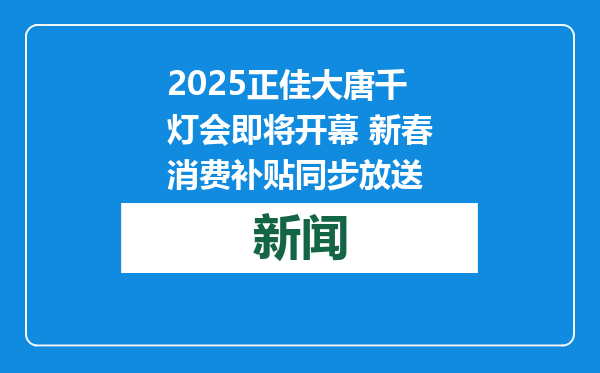 2025正佳大唐千灯会即将开幕 新春消费补贴同步放送