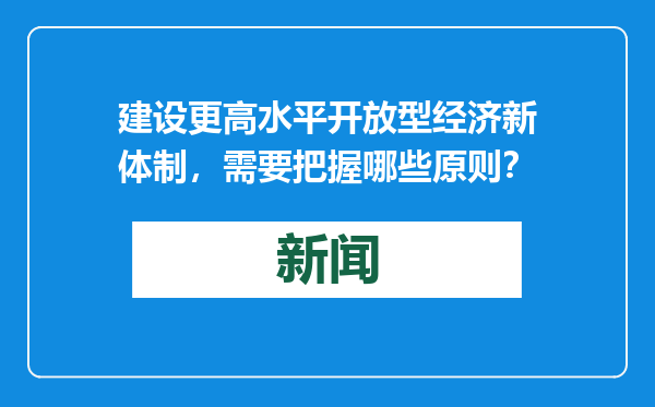 建设更高水平开放型经济新体制，需要把握哪些原则？
