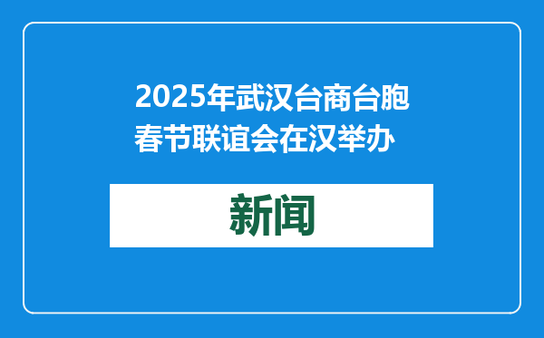2025年武汉台商台胞春节联谊会在汉举办
