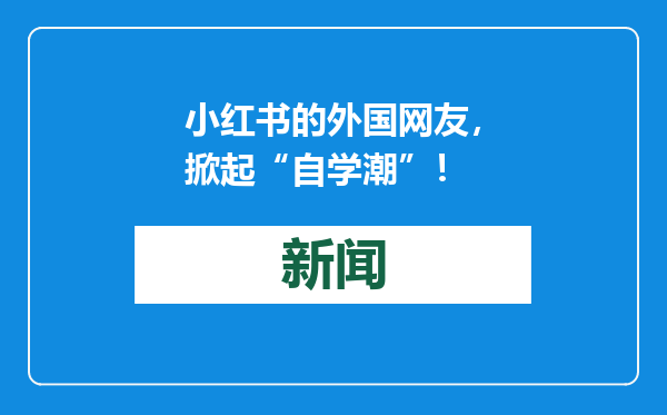 小红书的外国网友，掀起“自学潮”！