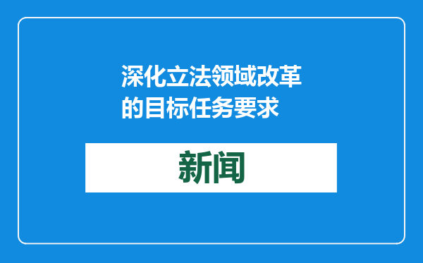 深化立法领域改革的目标任务要求
