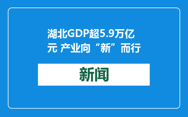 湖北GDP超5.9万亿元 产业向“新”而行