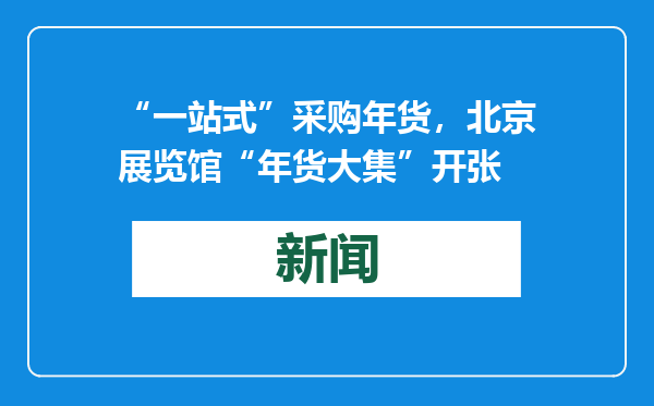 “一站式”采购年货，北京展览馆“年货大集”开张