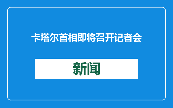 卡塔尔首相即将召开记者会