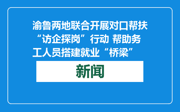 渝鲁两地联合开展对口帮扶“访企探岗”行动 帮助务工人员搭建就业“桥梁”