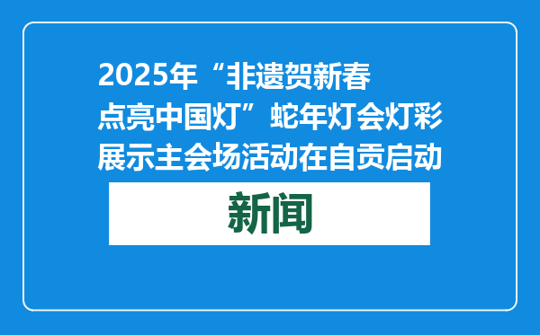 2025年“非遗贺新春 点亮中国灯”蛇年灯会灯彩展示主会场活动在自贡启动