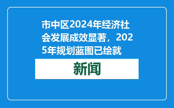 市中区2024年经济社会发展成效显著，2025年规划蓝图已绘就