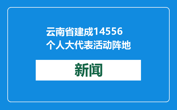 云南省建成14556个人大代表活动阵地